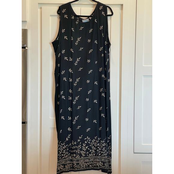 Blair black and taupe floral dress with taupe  2XL PT - Picture 4 of 14